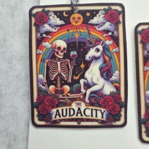 Handmade Funny Audacity Tarot card earrings